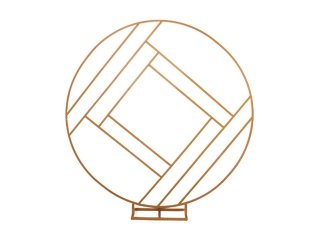 1X Golden Heavy Duty Square In Circular Wedding Garden Arch