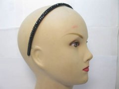 (image for) 1Pc 8mm Hairband Hair Bands with Rhinestone Black