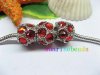 20pcs 18 KGP Beads Inlay 10 Red Crystal Fit European Beads yw-pa