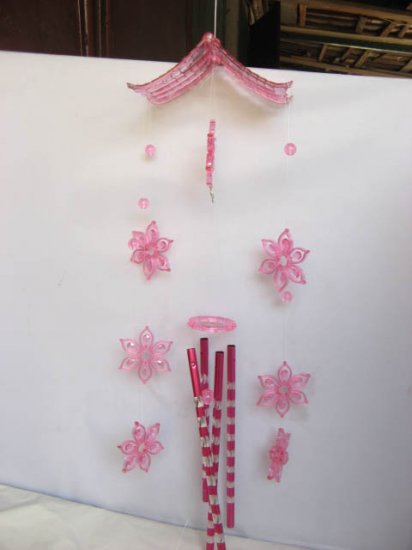 4Pcs Pink Wind Chime with 4 Aluminum Pipes wc-pl4 - Click Image to Close