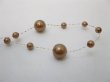 1Roll X 60Meter Coffee Beaded Garland for Wedding Craft Dia.10mm (image for) 1Roll X 60Meter Coffee Beaded Garland for Wedding Craft Dia.10mm
