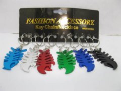 (image for) 4x12 Aluminium Fishbone Keychain Key Rings Mixed Wholesale
