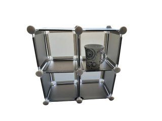 1Set x 4 Compartment Black Stacking Cube Organizer Storage Rack (image for) 1Set x 4 Compartment Black Stacking Cube Organizer Storage Rack
