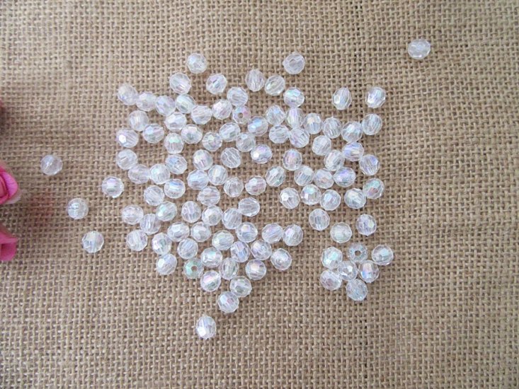 250g (1270Pcs) AB Clear Faceted Round Beads Jewellery Finding - Click Image to Close