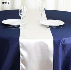 (image for) 5Pcs Ivory Silk Satin Banquet Wedding Table Runners Table Flags Party Hotel Wedding