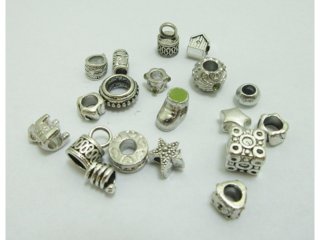 100Pcs New Alloy European Beads No Thread be-m6