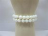 50 Fashion White Glass Bead 8mm Beaded Bracelets