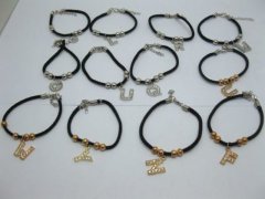 4Bag X 12Pcs ABC Letters Bracelets Mixed Color