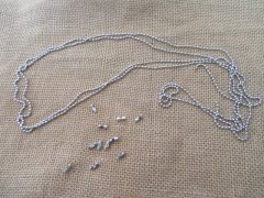 12Pcs Ball Bead Tag Chain DIY Tail Chain Keychain Etc Accessory