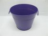 10X Purple Tin Pail Bucket w/Ring Handle for Wedding Favor