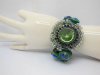4Pcs Ornate Faceted Glass Beads Bracelet - Green
