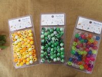 6Sheet x 60Pcs Pony Beads Hair Beads 16mm Dia Retail Pack Mixed