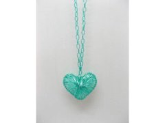 (image for) 5X Chain Necklaces w/Green Heart Pendant Iron Art