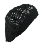 1X Knit Twist Beanie Hat Winter Warm Casual Cap - Black
