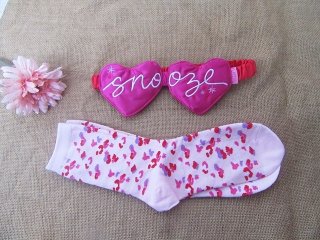 (image for) 1Set Cozy Sleeping Mask Set w/Socks Girl Lady Gift Set