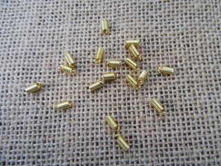 100Pkts X 20Pcs Golden Plated Spring Coil Ends Connector Finding