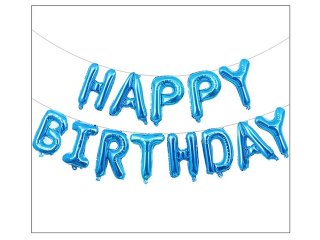 1Set Blue Happy Birthday Letters Foil Balloon Set Party Favor