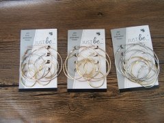 (image for) 12Packs X 4Pairs Metal Hoop Earring Assorted