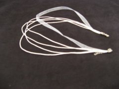 100 White Multi-stranded Waxen & Ribbon for necklace 100 White Multi-stranded Waxen & Ribbon for necklace