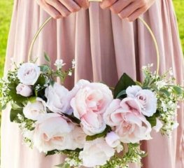 (image for) 1Pc Stunning 30cm Gold Floral Hoop Ring