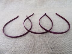 (image for) 1Pc Dark Purple Hair Band Headband with Satin Cover 7mm Wide