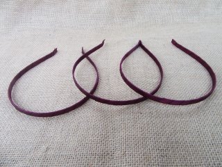 1Pc Dark Purple Hair Band Headband with Satin Cover 7mm Wide