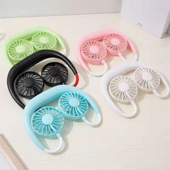 1Pc Portable Neck Hanging Fan Sport Lazy Neckband USB Rechargeab - Click Image to Close