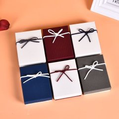 (image for) 12Pcs Classic Bowknot Ring Necklace Earring Paper Boxes 7x9cm Jewelry Gift Box