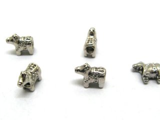 10 Metal Horse Thread European Beads ac-sp559