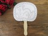 12Pcs White Paper Hand Fans for Kid Drawing - Dragon
