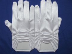 (image for) 2Pairs White Wedding Dress/Satin Bridal Gloves 17.8cm