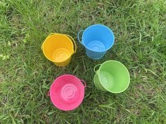 (image for) 12Pcs Mini Tin Flower Design Pail Bucket Bomboniere Favor