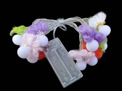 (image for) 1Set 10-LED Yellow Light Crocheted Flower Decorative Lighting String Battery Powered