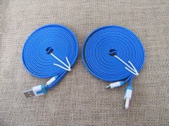 5X 3M Blue Flat Noodle USB Sync Data Charger Cable Cord for Ipho 5X 3M Blue Flat Noodle USB Sync Data Charger Cable Cord for Ipho