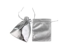 (image for) 100 Silver Drawstring Gift Jewellery Pouches 12x10cm