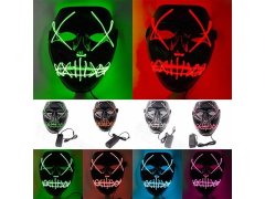(image for) 1Pc Scary LED Neon Light Up Mask Glow in Dark Costume Party