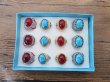 (image for) 12Pcs Tribal Design Metal Rings with Gemstone Assorted