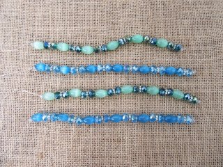 10Strands Unfinished Glass Beaded Bracelets 24cm Long