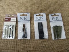 (image for) 12Sheets Metal Hair Clips Base or Clips Jewelry Finding Assorted