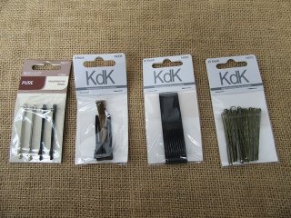 12Sheets Metal Hair Clips Base or Clips Jewelry Finding Assorted