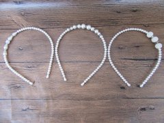 (image for) 1Pc Elegant Simulated Pearl Beaded Hairband Headband