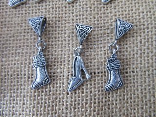 (image for) 100Pcs Boot Shoe Beads Charms Pendants Fit European Bracelet