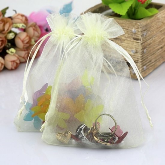 100 Ivory Drawstring Jewelry Gift Pouches 21.5x16cm - Click Image to Close