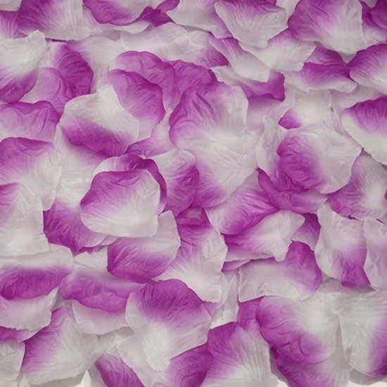 1000 Rose Petals Wedding Party Decoration - Purple Border - Click Image to Close