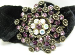 (image for) 1Pc Chic Designer Hair Clips,Rhinestone Floral Clip