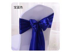 (image for) 10Pcs BLUE Satin Sashes Chair Wider Bow Wedding Venue Banquet