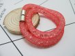 (image for) 12X Stylish Red Rhineston Wrap Mesh Magnetic Clasp Bracelet Bang