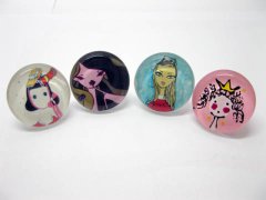 (image for) 2x12Pcs Cartoon Figure Kids Rings with Display Case