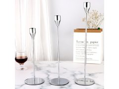 (image for) 1Set 3Pcs Silver Tulip Candle Holder Candlestick Wedding Party