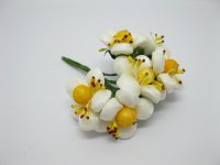 12BundleX6Pcs Craft Wedding Decor Plum Flower - White